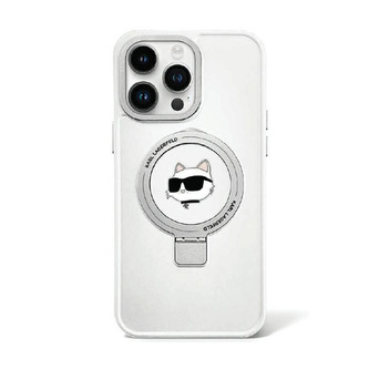 Karl Lagerfeld Ring Stand Choupette Head MagSafe - iPhone 15 Pro Case (bílý)
