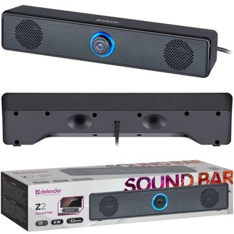 Reproduktor SoundBar USB Defender Z2 6W Black s LED podsvícením