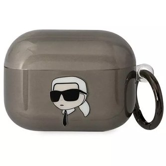 Ochranné pouzdro na sluchátka Karl Lagerfeld pro kryt AirPods Pro black/black Karl`s Head