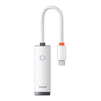 Síťový adaptér Baseus Lite Series USB-C na RJ45, 100 Mb/s (bílý)