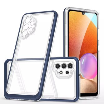 Průhledné pouzdro 3v1 pro Samsung Galaxy A72 4G Frame Gel Cover Blue