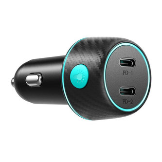 Nabíječka do auta Joyroom CCN02, 2x USB-C PD 70 W (černá)