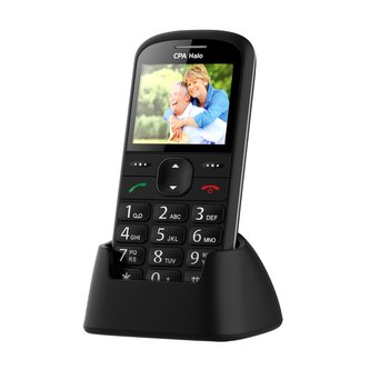 Telefon CPA Halo 21 Senior černý s nabíjecím stojánkem