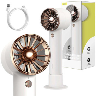 Malý přenosný ventilátor Bezdrátový stolní ventilátor Baseus Flyer Turbine White