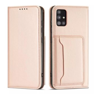 Magnet Card Case Case pro Samsung Galaxy A52 5G Pouch Wallet Card Holder Pink