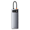 Hub 9w1 Baseus Metal Gleam Series, USB-C až 3x USB 3.0 HDMI USB-C PD Ethernet RJ45 microSD/SD VGA