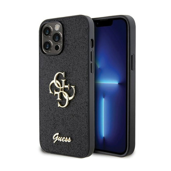 Guess Glitter Script Big 4G - pouzdro pro iPhone 13 Pro Max (černé)