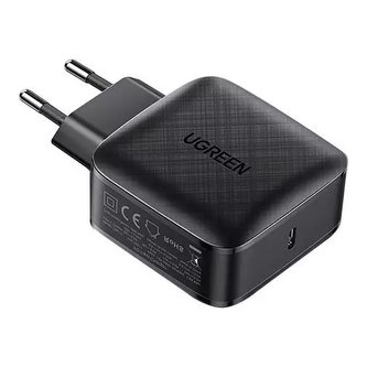 Rychlá nabíječka GaN UGREEN 65W USB Type C Quick Charge 3.0 Power Delivery (nitrid galia) černá (CD217 70817)