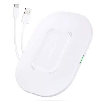 Choetech Qi bezdrátová nabíječka 15W kabel USB - USB Typ C 1m bílý (T550-F-V2)