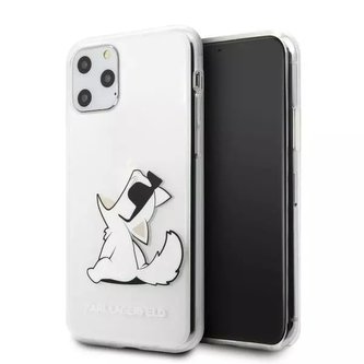 Ochranné pouzdro na telefon Karl Lagerfeld KLHCN58CFNRC pro Apple iPhone 11 Pro pevné pouzdro průhledné Choupette Fun