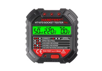 Zkoušečka zásuvek s digitálním displejem Habotest HT107D