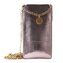 PURO GLAM Chain - Univerzální pouzdro pro smartphony se 2 sloty na karty se zlatým řetízkem XL (hnědý)