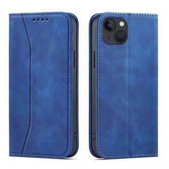 Magnet Fancy Case pro iPhone 13 obal na karty peněženka stojánek na karty modrý
