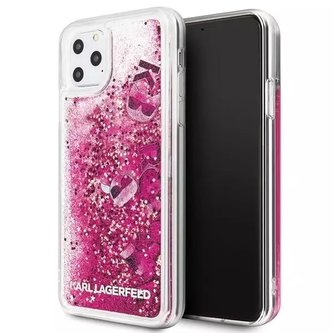 Karl Lagerfeld KLHCN65ROPI iPhone 11 Pro Max růžové zlato / růžové zlato pevné pouzdro Glitter