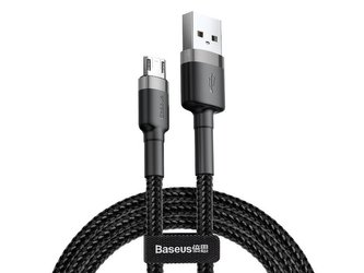 Baseus Cafule 3m kabel odolný micro USB 2A nylonový kabel Šedý