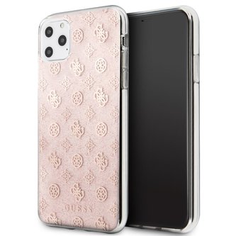 Pouzdro Guess 4G Peony Solid Glitter - iPhone 11 Pro Max (růžové)