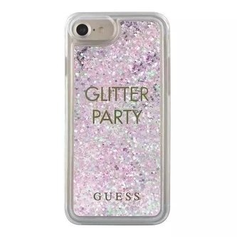 Guess GUHCP7GLUQPU iPhone 6/7/8 /SE 2020 fioletowy/fialové pevné pouzdro Liquid Glitter Party