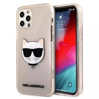 Karl Lagerfeld KLHCP12LCHTUGLGO iPhone 12 Pro Max 6,7" złoty/zlatý pevný obal Glitter Choupette