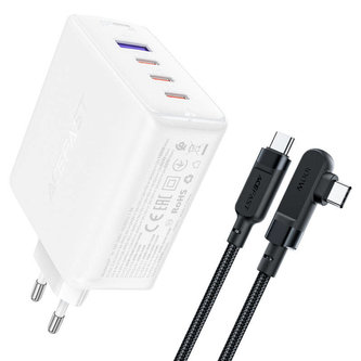 Nástěnná nabíječka Acefast A37 PD100W GAN, 4x USB, 100 W (bílá)