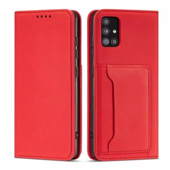 Pouzdro na magnetické karty pro Samsung Galaxy A52 5G Pouch Peněženka pouzdro na karty červené