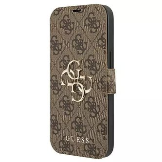 Etui Guess GUBKP13X4GMGBR do Apple iPhone 13 Pro Max 6,7" brązowy/hnědá kniha 4G Big Metal Logo