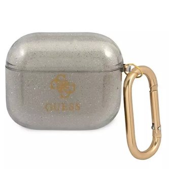 Guess GUA3UCG4GK kryt AirPods 3 czarny/black Glitter Collection