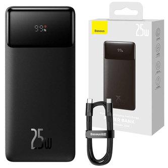 Powerbanka Baseus Bipow Digital Display 3-Porty 25W 20000mAh kabel