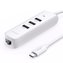 HUB UGREEN 4v1 USB Typ C – 3x USB Typ A 3.1 Gen 1 RJ45 bílý (CM416 50620)