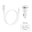 Borofone - Nabíječka do auta 2x USB Lightning kabel v balení, bílá