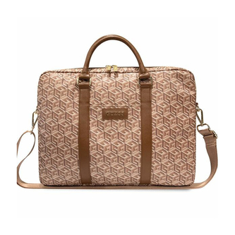 Guess GCube Stripes Computer Bag - brašna na 16" notebook (hnědá)