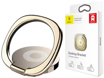 Baseus ring kovový držák na telefon Desktop Bracket zlatý