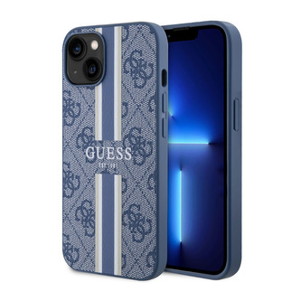 Guess 4G Printed Stripes MagSafe - pouzdro pro iPhone 14 Plus (modré)