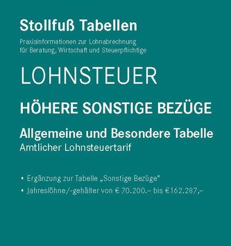 Tabelle, Lohnsteuer 2024, Höhere Sonstige Bezüge
