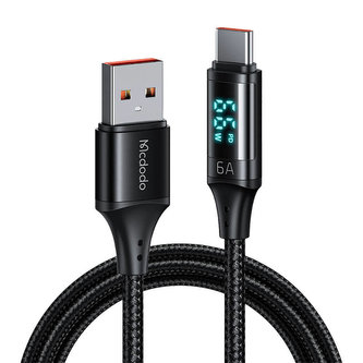 Kabel USB na USB-C Mcdodo CA-1080 s displejem , 66W, 6A, 1,2 m (černý) Kabel USB na USB-C Mcdodo CA-1080 s displejem , 66W, 6A, 1,2 m (černý)