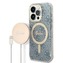 Guess Bundle Pack MagSafe 4G - sada pouzdra pro iPhone 14 Pro Max + nabíječka MagSafe (modrá/zlatá)