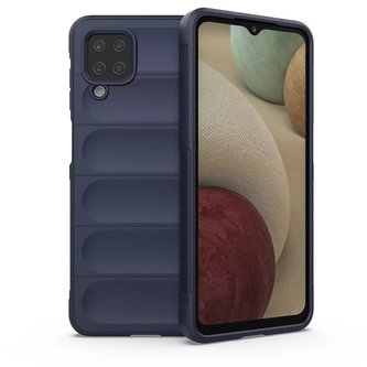 Pouzdro Magic Shield Case pro Samsung Galaxy A12 flexibilní pancéřový kryt tmavě modrý
