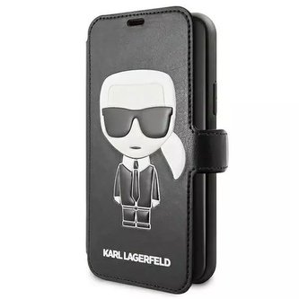 Karl Lagerfeld KLFLBKSN65FIKPUBK iPhone 11 Pro Max černá/černá kniha Full Body