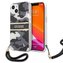 Guess GUHCP13MKCABBK iPhone 13 6,1" černý/černý pevný obal Camo Strap Collection
