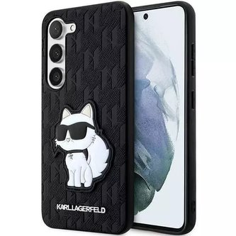 Karl Lagerfeld KLHCS23MSAKLHCPK do Samsung Galaxy S23 S916 pevné pouzdro černé/černé Saffiano Monogram Choupette