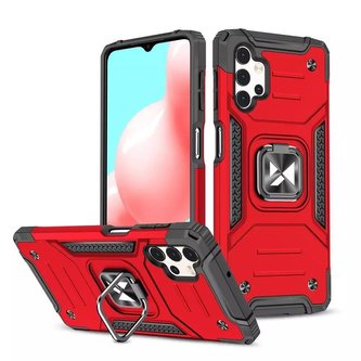 Wozinsky Ring Armor pevné hybridní pouzdro magnetický držák krytu pro Samsung Galaxy A23 červený