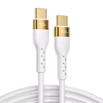Joyroom Liquid Silicon USB Type C - USB Type C nabíjecí / datový kabel PD 100W 2m bílý (S-2050N18-10)