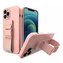 Pouzdro na lano Gelové pouzdro s řetízkem taška na šňůrku na krk iPhone 11 Pro růžová