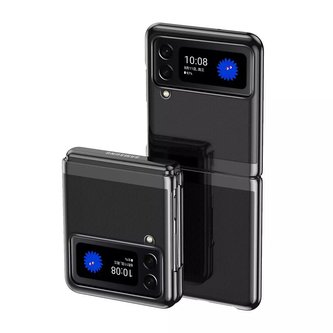 Kryt pevného pouzdra Plating Case s kovovým rámečkem pro Samsung Galaxy Z Flip 3 černý