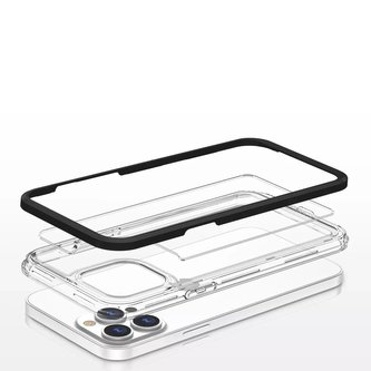 Čirý obal 3v1 pro iPhone 13 Pro Max pouzdro gelový kryt s rámečkem černý