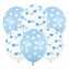 Balonky modré s potiskem 30 cm - puntíky a srdíčka, 6 ks