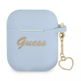 Guess GUA2LSCHSB AirPods 1/2 kryt niebieski/blue Silicone Charm Collection