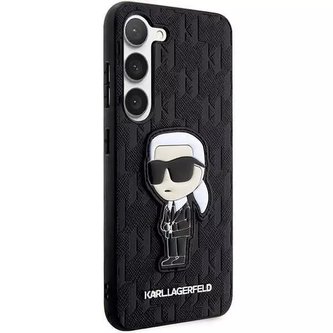 Karl Lagerfeld KLHCS23MSAKLHKPK do Samsung Galaxy S23 S916 pevné pouzdro černé/černé Saffiano Monogram Ikonik