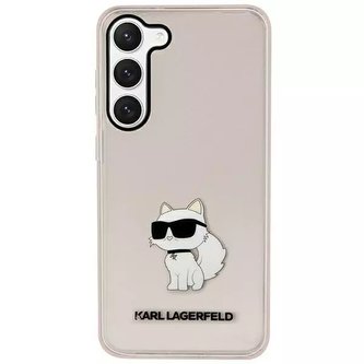 Ochranné pouzdro na telefon Karl Lagerfeld KLHCS23MHNCHTCP pro Samsung Galaxy S23 Plus S916 růžové/růžové pevné pouzdro Ikonik Choupette