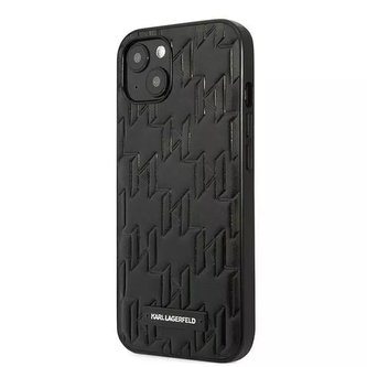 Ochranné pouzdro na telefon Karl Lagerfeld KLHCP13SMNMP1K pro Apple iPhone 13 Mini 5,4" pevné pouzdro černo/černý Monogram Plaque