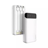 Dudao prostorná powerbanka se 3 vestavěnými kabely 20000mAh USB Type C micro USB Lightning bílá (Dudao K6Pro)